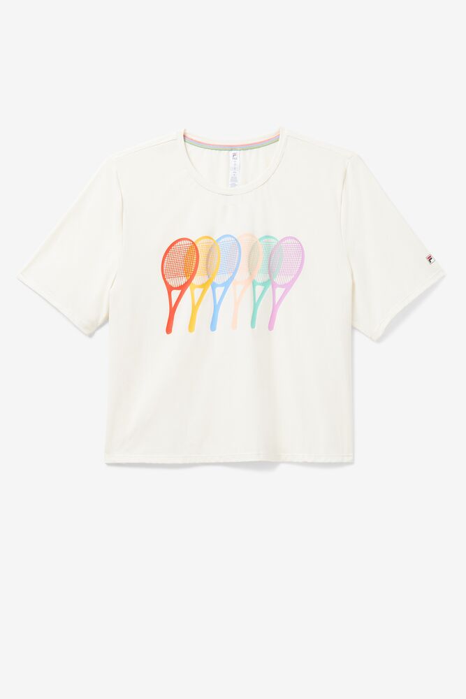 Fila Cross Court Graphic Tee Blancas | TGUR46139