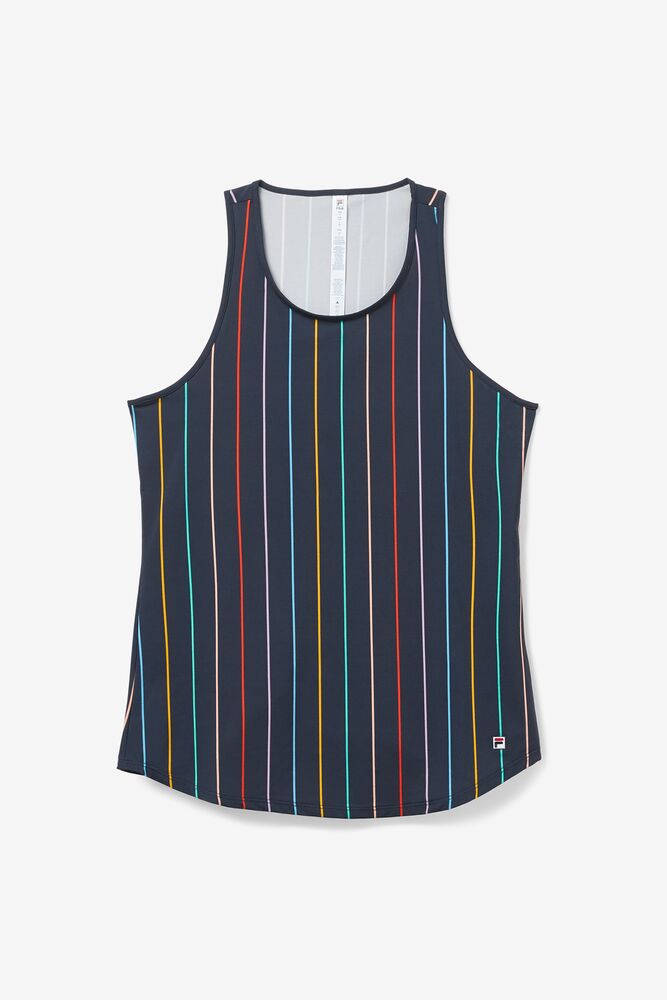 Fila Cross Court Long Loose Fit Tank Indigo | KWVB52416