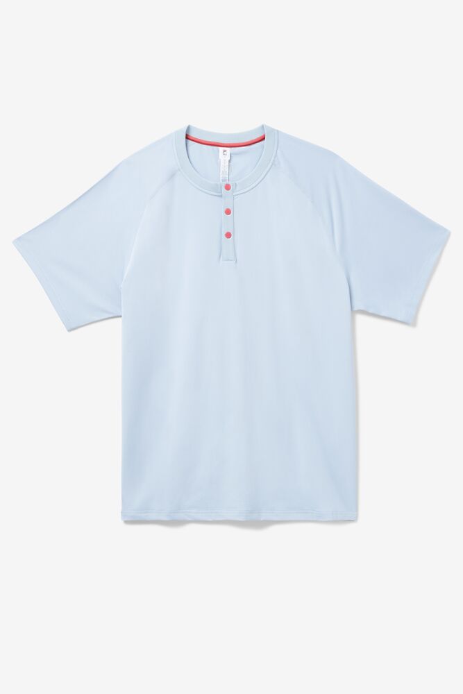 Fila Cross Court Short Sleeve Henley Azules | HNXL42179