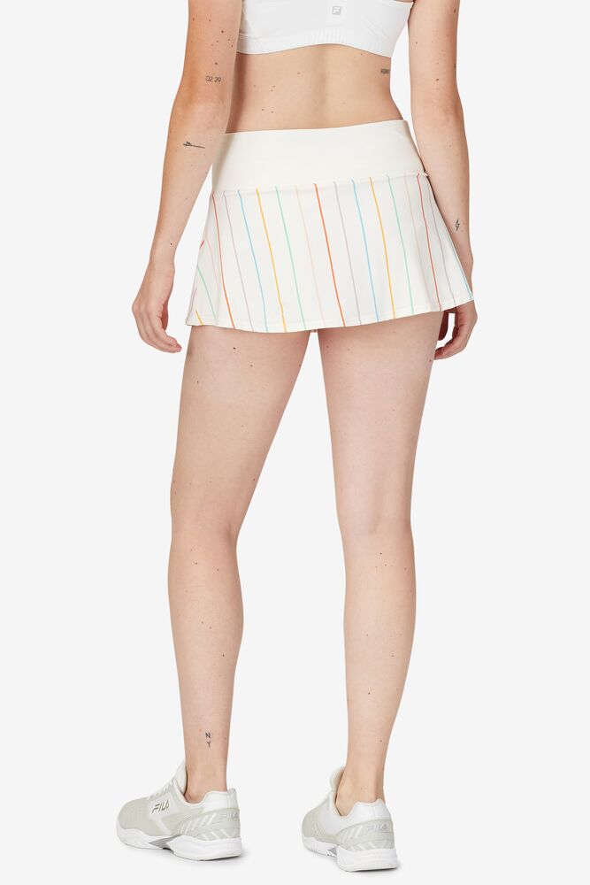 Fila Cross Court Stripe Skort Blancas | SXIL68204