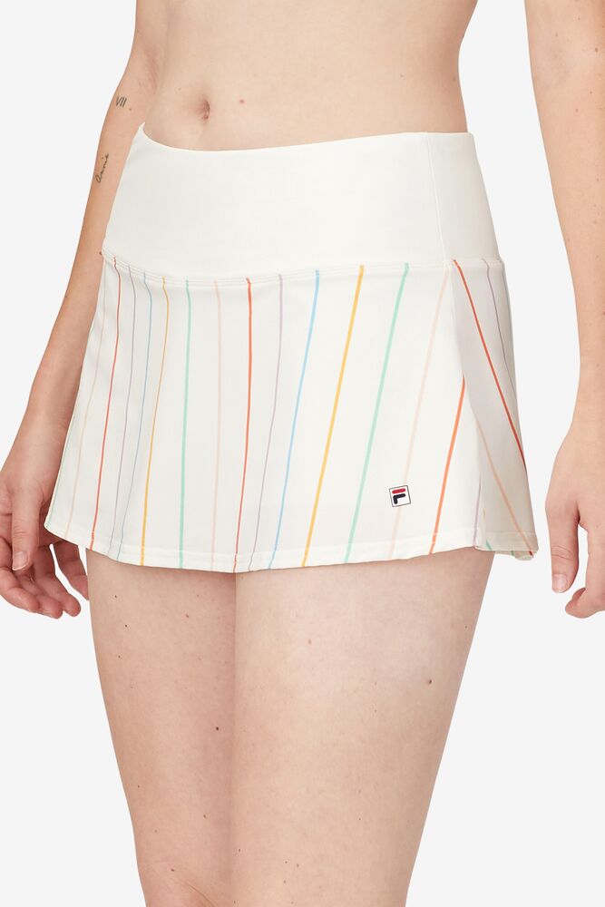 Fila Cross Court Stripe Skort Blancas | SXIL68204