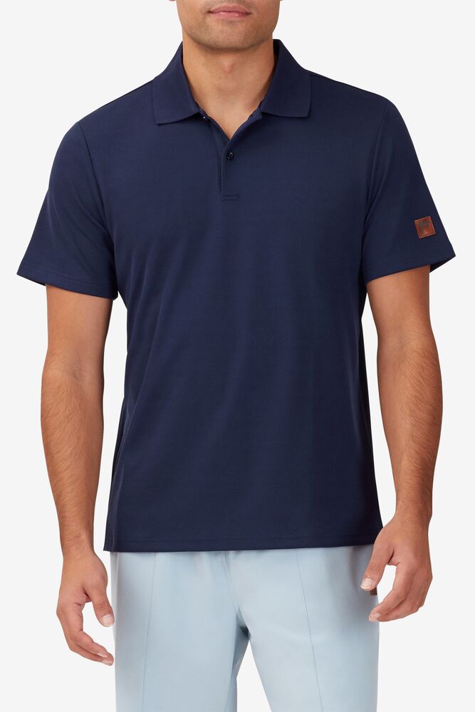 Fila Cross Court Texture Polo Azul Marino | KGFY37980