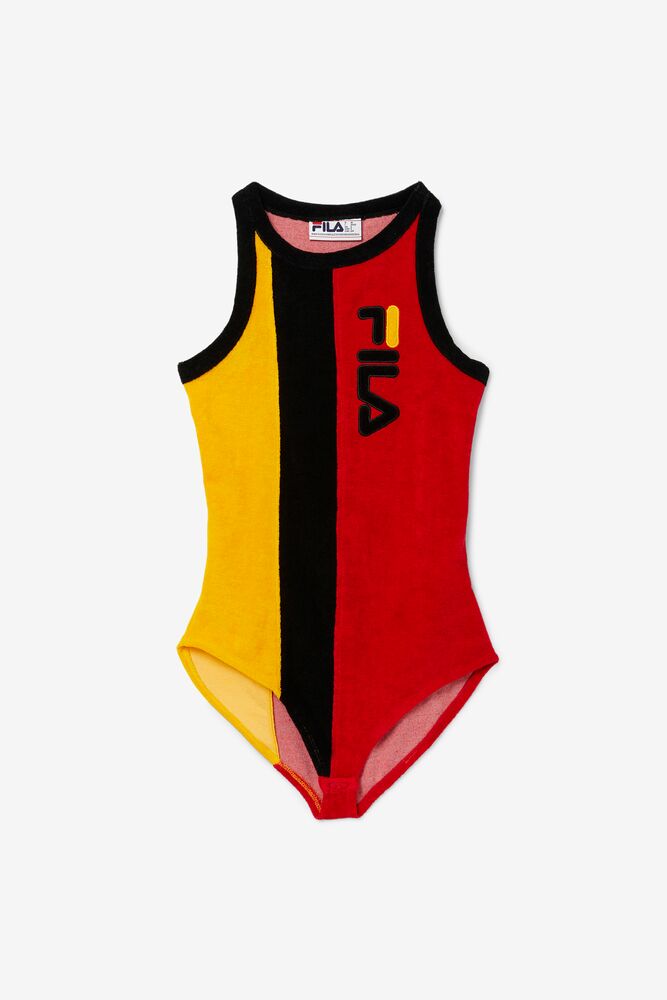 Fila Dahlia Bodysuit Negras Rojas Doradas | LRKC86475