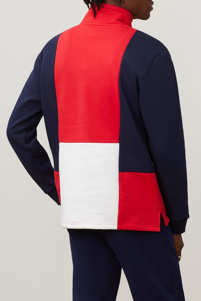 Fila Damiano Funnel Neck Sweatshirt Peac/Cred/Wht | BAYT80135