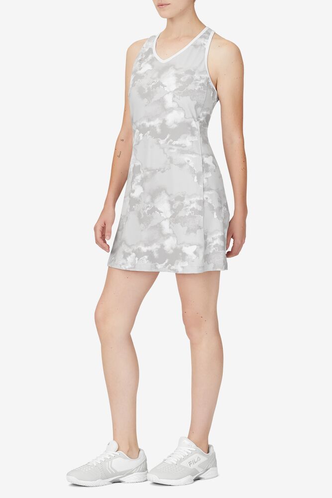 Fila Deuce Court Printed Dress Wht/Multiprt | HFYR97083