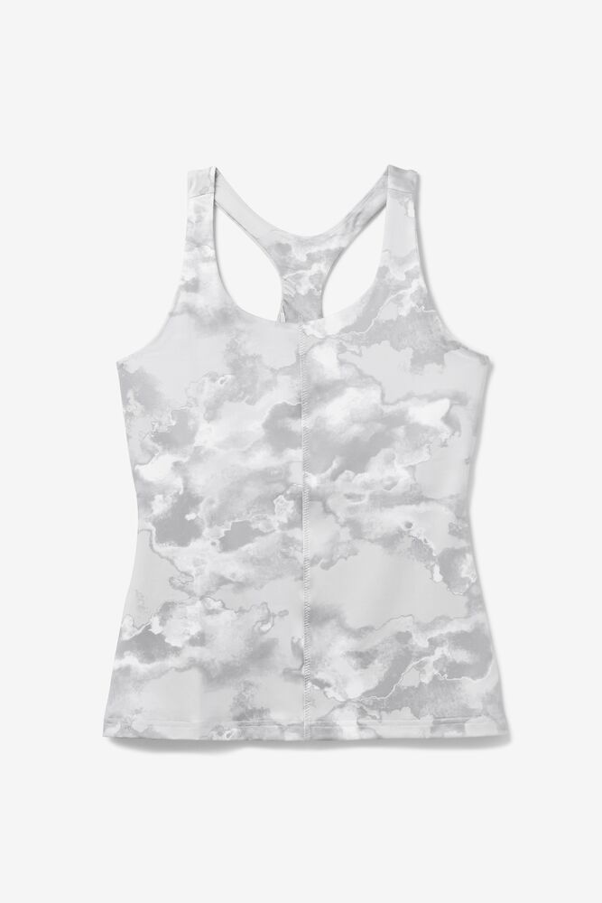 Fila Deuce Court Printed Racerback Tank Wht/Multiprt | LMZH69180