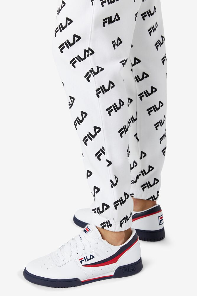 Fila Diagonal Logo Jogger Blancas Negras | PETV24567