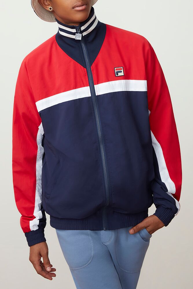 Fila Diego Track Jacket Peac/Cred/Wht | JEQK41280