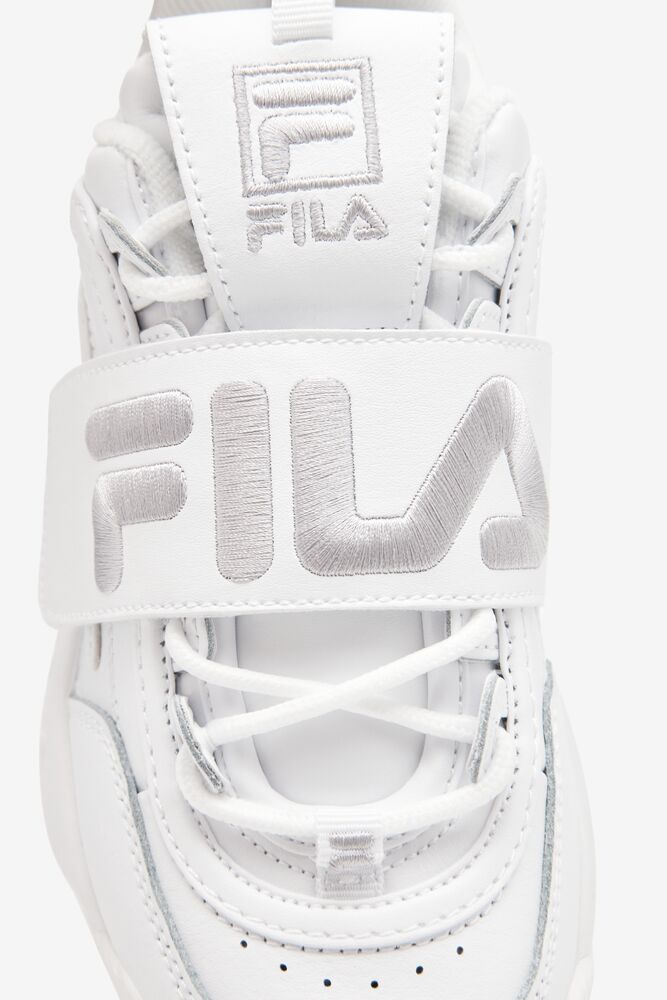 Fila Disruptor 2 Applique Sneakers Blancas Plateadas Blancas | QJAK14732