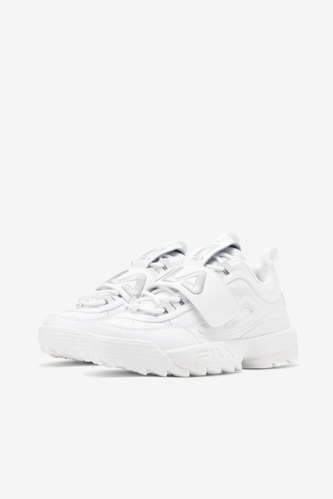 Fila Disruptor 2 Applique Sneakers Blancas Plateadas Blancas | QJAK14732