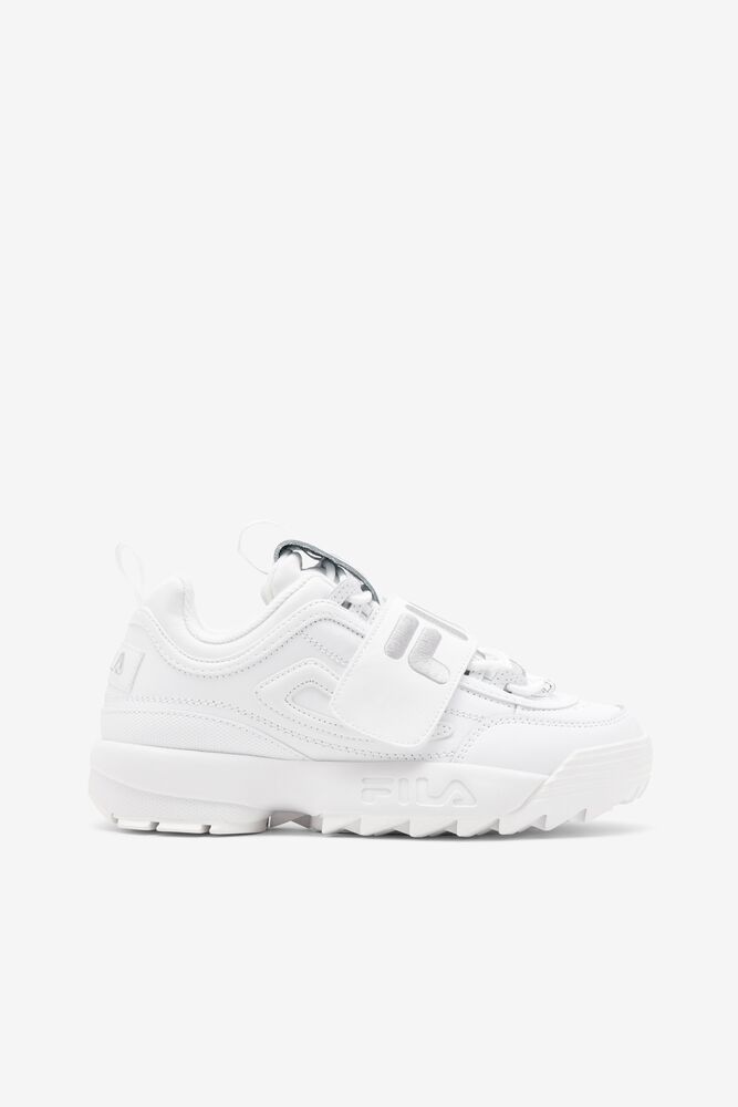 Fila Disruptor 2 Applique Sneakers Blancas Plateadas Blancas | QJAK14732