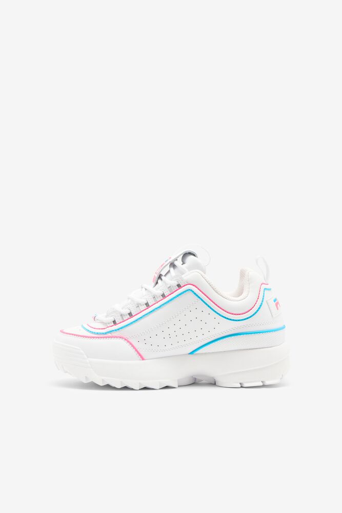 Fila Disruptor 2 Contrast Piping Sneakers Blancas Rosas Azules | IGQY86427