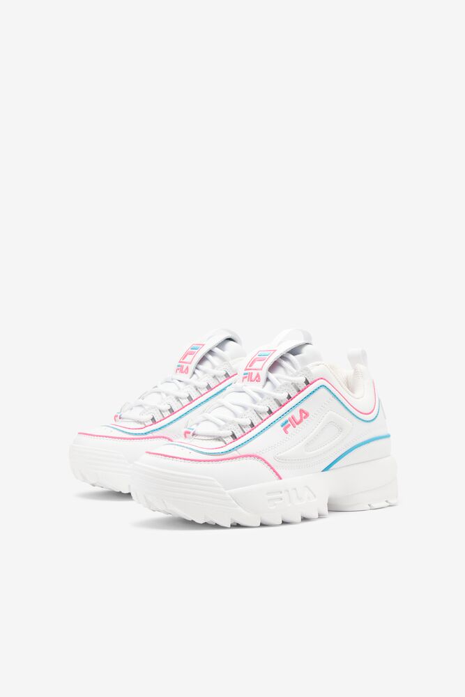 Fila Disruptor 2 Contrast Piping Sneakers Blancas Rosas Azules | IGQY86427