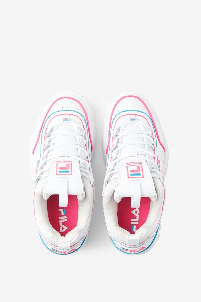 Fila Disruptor 2 Contrast Piping Sneakers Blancas Rosas Azules | IGQY86427