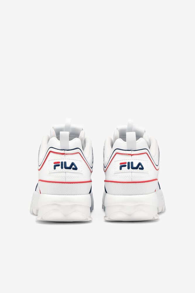 Fila Disruptor 2 Contrast Piping Sneakers Blancas Azul Marino Rojas | BLJU42967