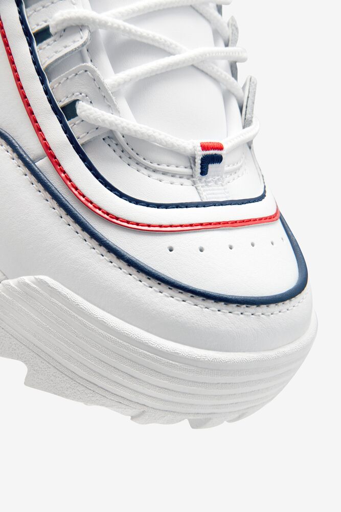 Fila Disruptor 2 Contrast Piping Sneakers Blancas Azul Marino Rojas | BLJU42967