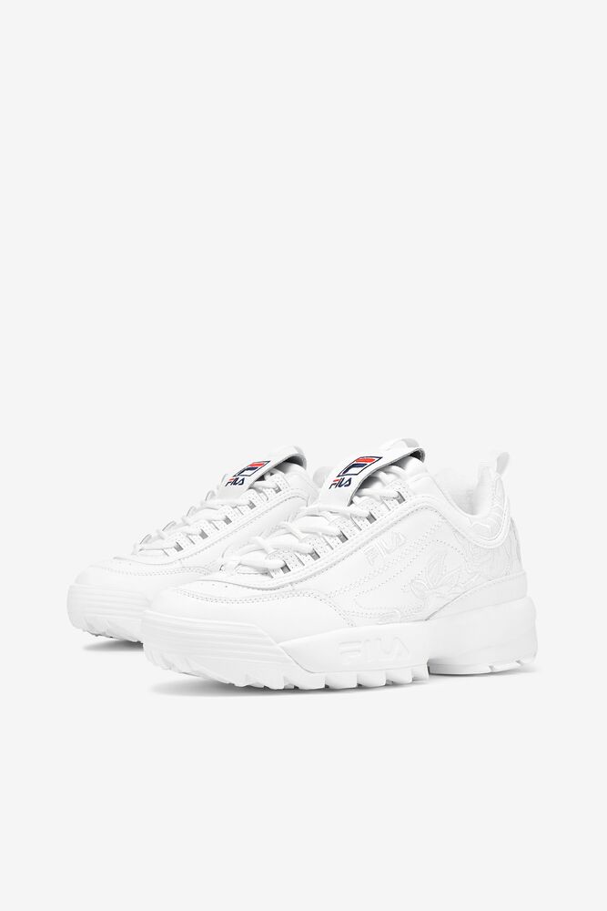 Fila Disruptor 2 Embroidery Sneakers Wht/Fnvy/Fred | JPGY97463