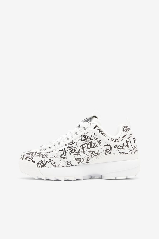 Fila Disruptor 2 Graffiti Sneakers Blancas Negras Blancas | TSEA29154