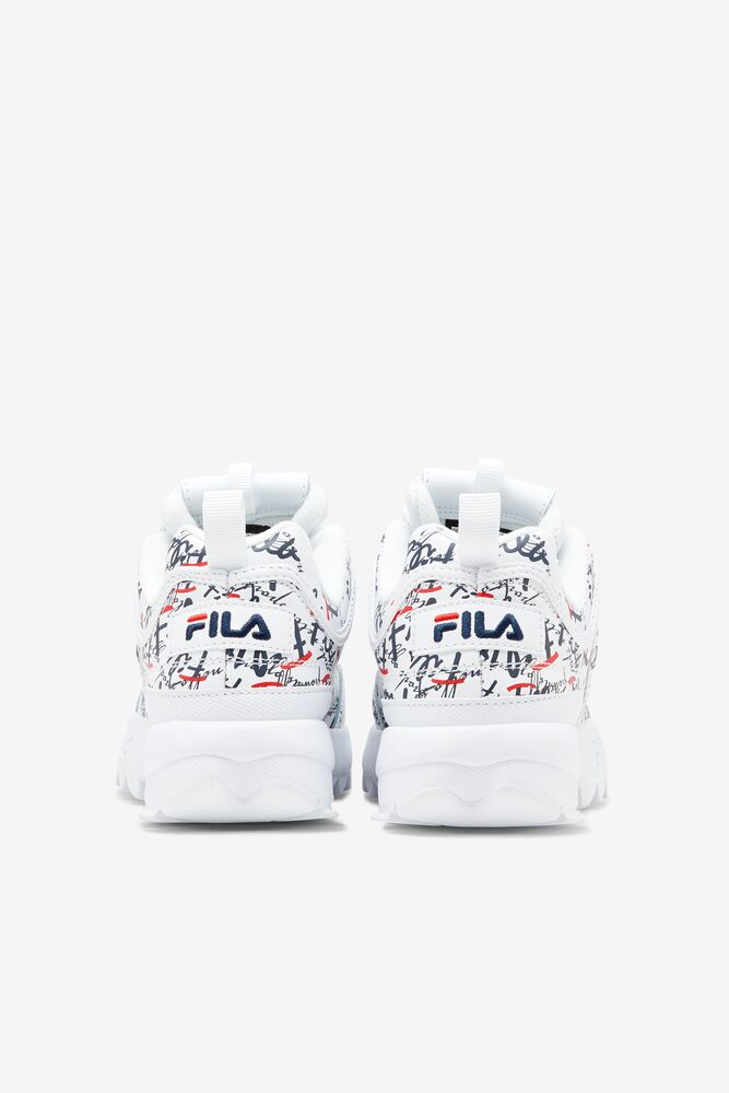 Fila Disruptor 2 Graffiti Sneakers Blancas Azul Marino Rojas | AECW70832