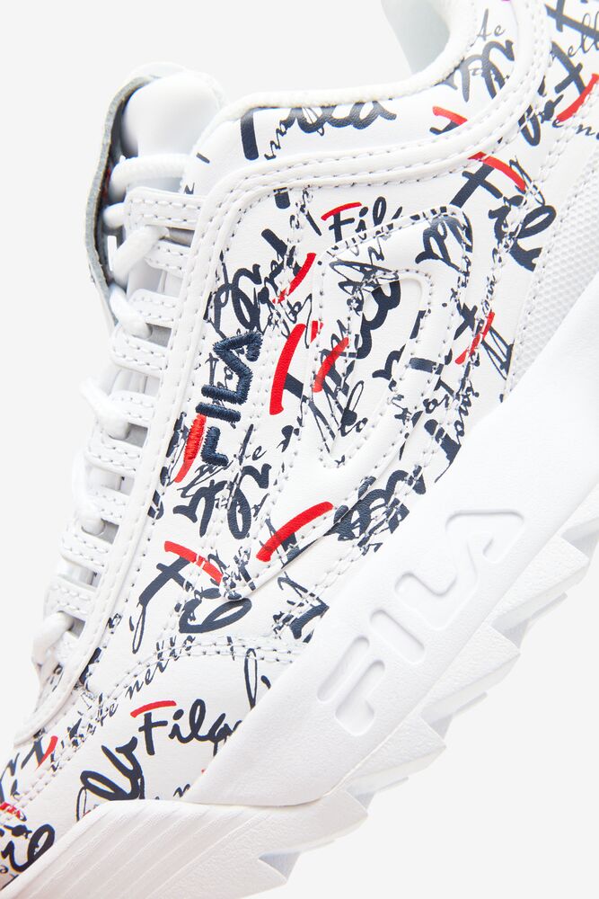 Fila Disruptor 2 Graffiti Sneakers Blancas Azul Marino Rojas | AECW70832