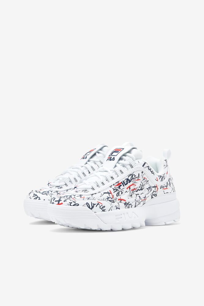 Fila Disruptor 2 Graffiti Sneakers Blancas Azul Marino Rojas | AECW70832