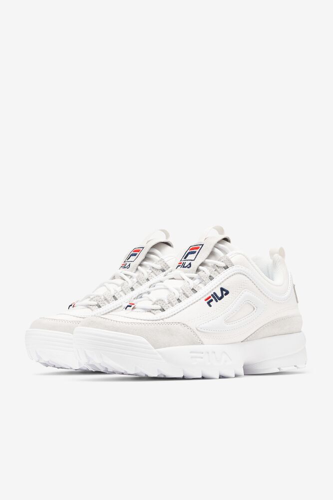 Fila Disruptor 2 Lab Premium Chunky Sneakers Blancas Blancas Azul Marino | BGKA61307