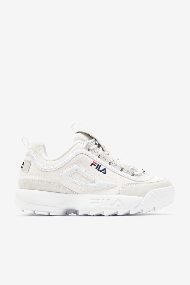 Fila Disruptor 2 Lab Premium Chunky Sneakers Blancas Blancas Azul Marino | BGKA61307