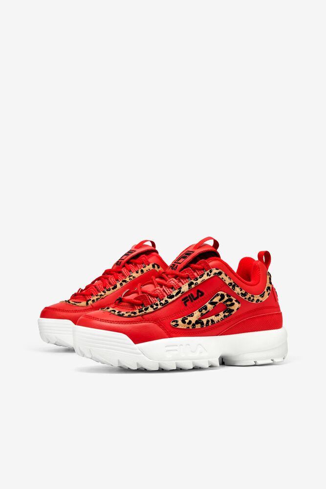 Fila Disruptor 2 Leopard Sneakers Rojas Negras Blancas | SHBZ62571