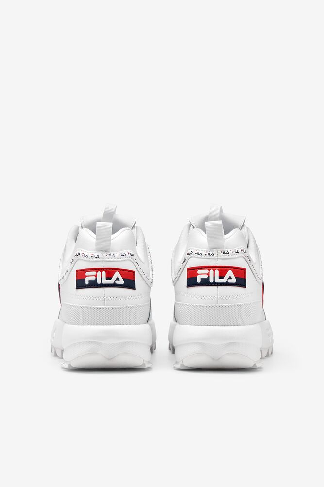 Fila Disruptor 2 Premium Repeat Sneakers Blancas Azul Marino Rojas | OVNC07648