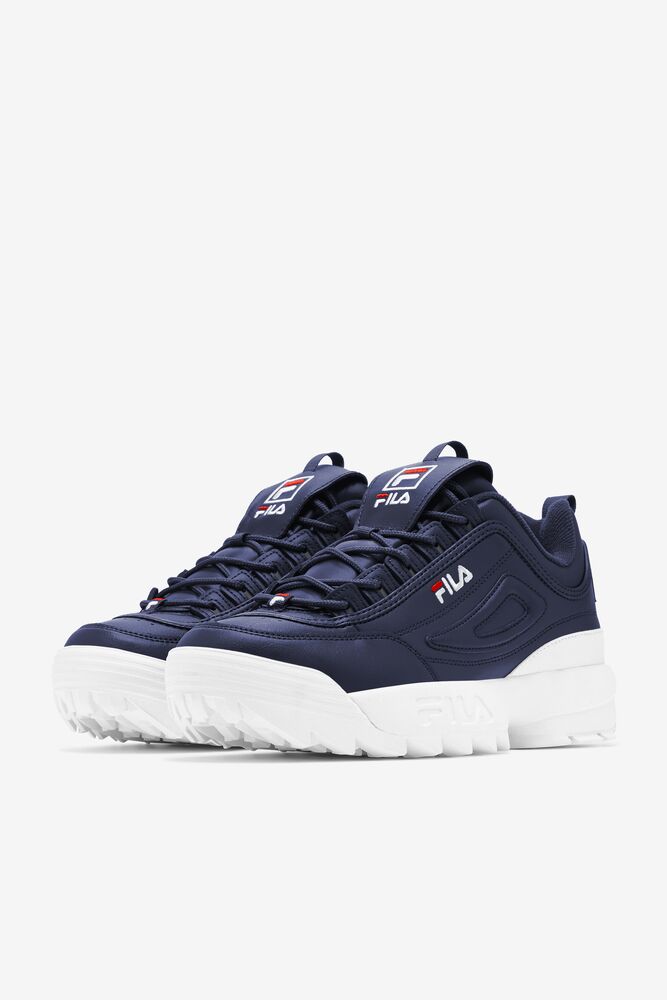 Fila Disruptor 2 Premium Sneakers Azul Marino Blancas Rojas | YXZL73926