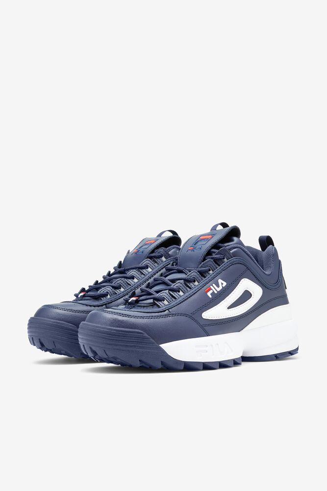 Fila Disruptor 2 Premium Sneakers Azul Marino Rojas Blancas | EBSX89061