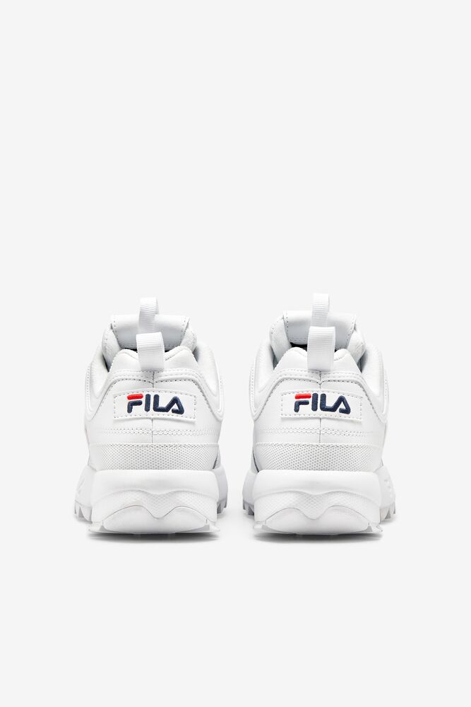 Fila Disruptor 2 Premium Sneakers Blancas Azul Marino Rojas | QVDJ91628