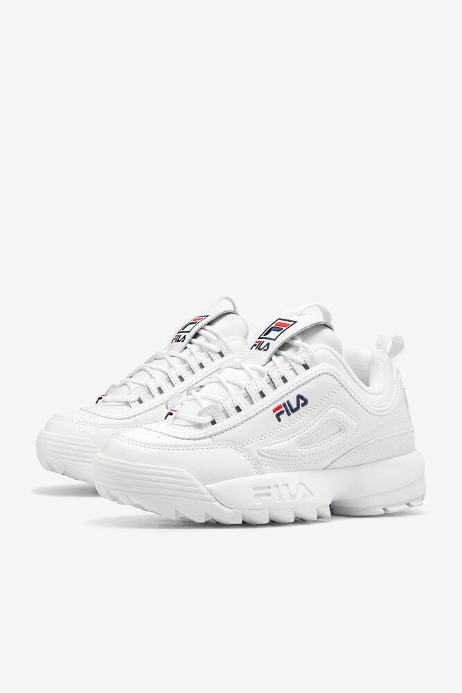 Fila Disruptor 2 Premium Sneakers Blancas Azul Marino Rojas | PMCU93872