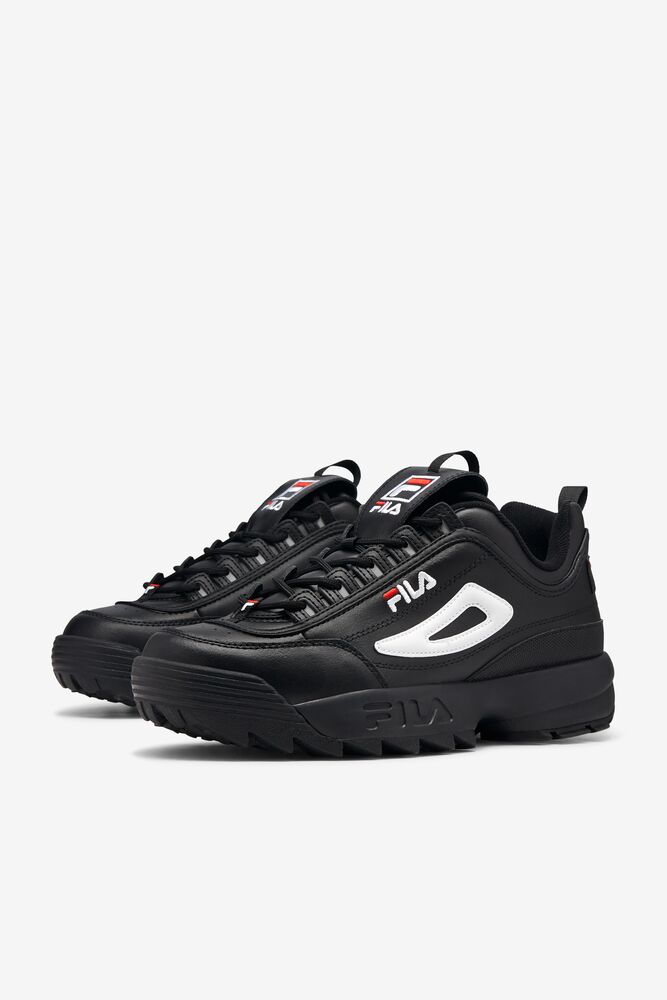 Fila Disruptor 2 Premium Sneakers Negras Blancas Rojas | JKXB27651