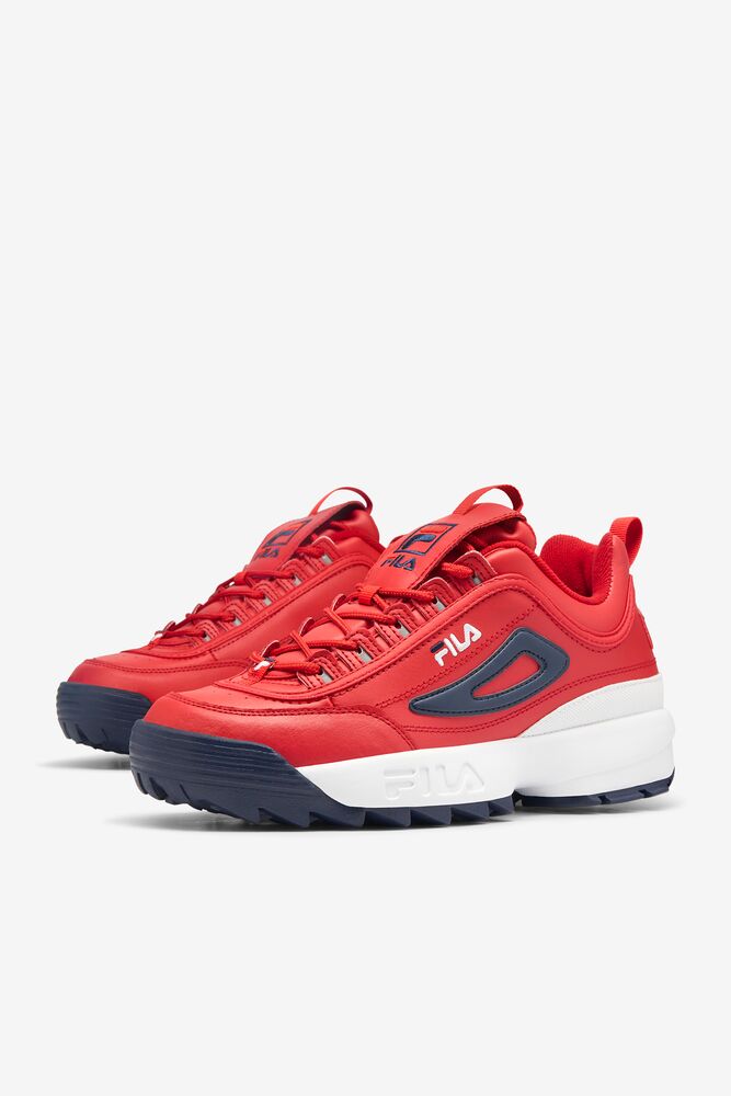 Fila Disruptor 2 Premium Sneakers Rojas Blancas Azul Marino | QFEX78135