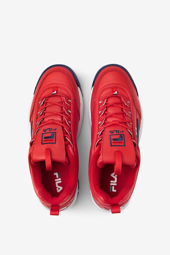 Fila Disruptor 2 Premium Sneakers Rojas Blancas Azul Marino | QFEX78135