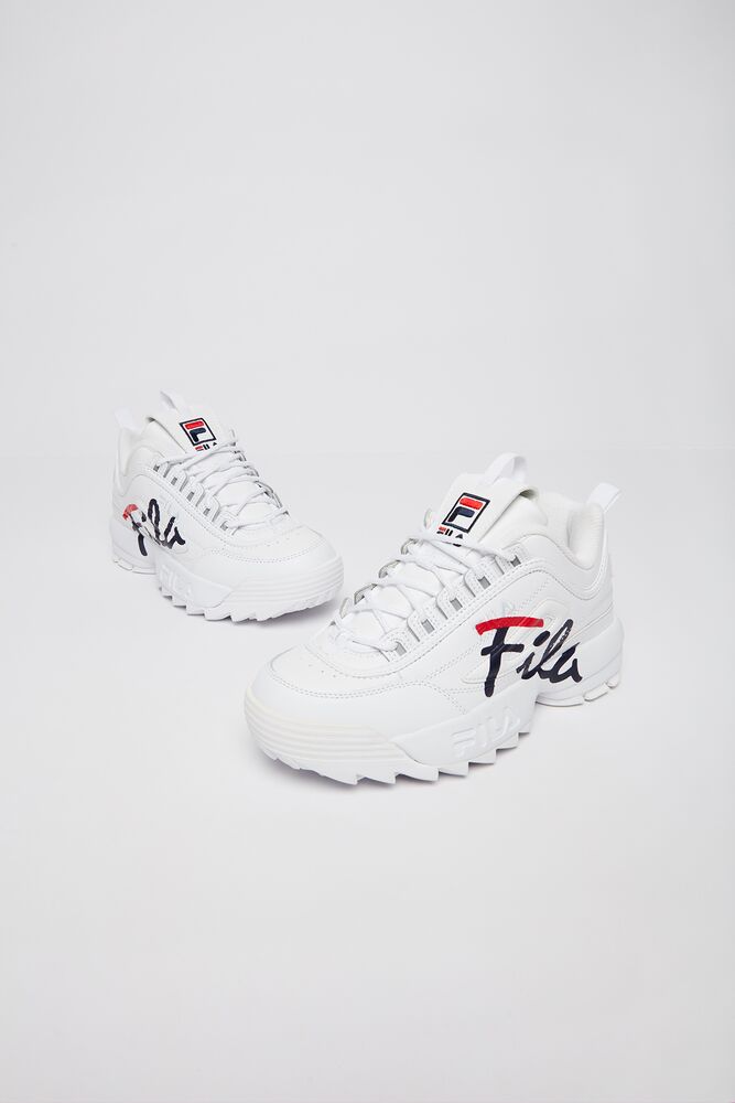 Fila Disruptor 2 Script Sneakers Wht/Fnvy/Fred | OKCP15489