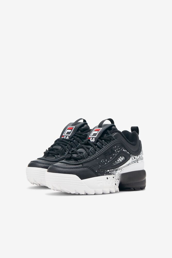 Fila Disruptor 2 Splatter Sneakers Negras Negras Blancas | IAEW50934