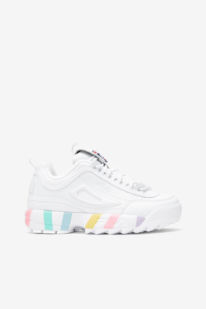 Fila Disruptor 2 Stripe Midsole Sneakers Blancas Azules | MZVE49186