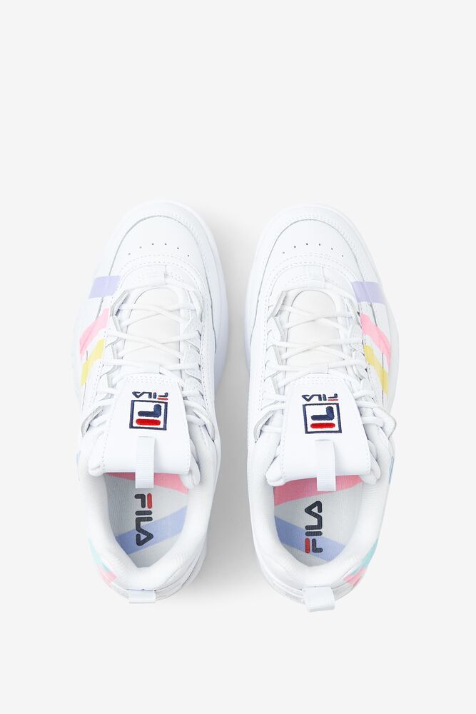 Fila Disruptor 2 Stripe Sneakers Blancas Azules | JOBX67428