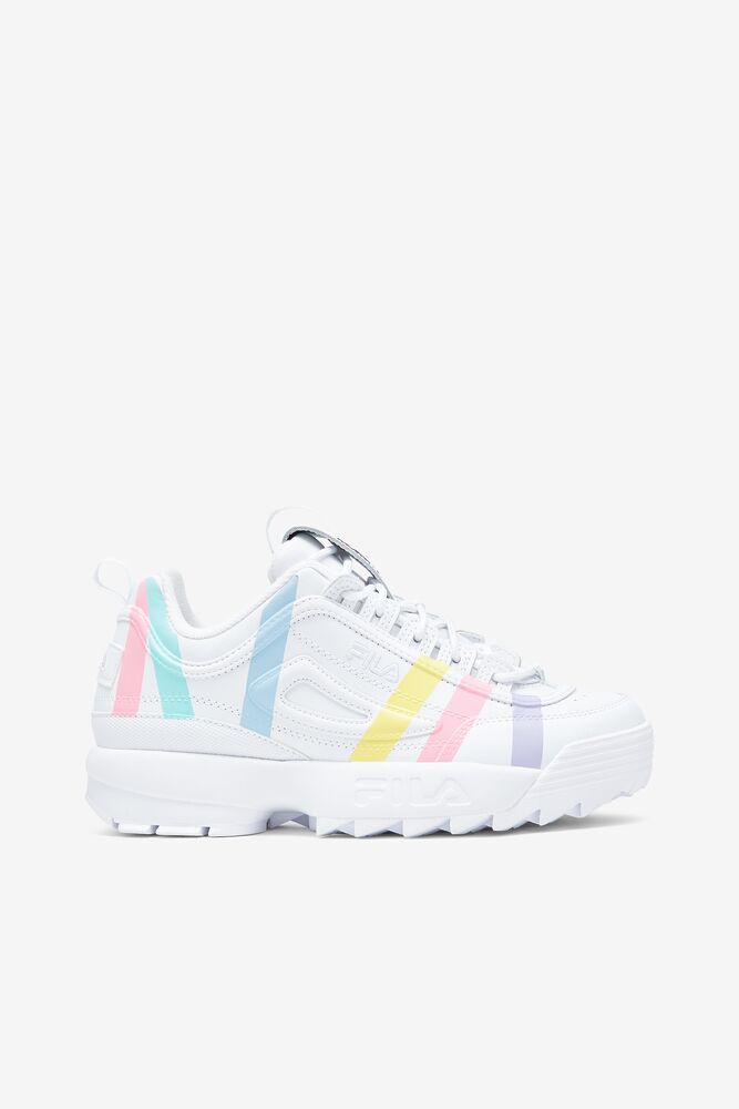 Fila Disruptor 2 Stripe Sneakers Blancas Azules | JOBX67428