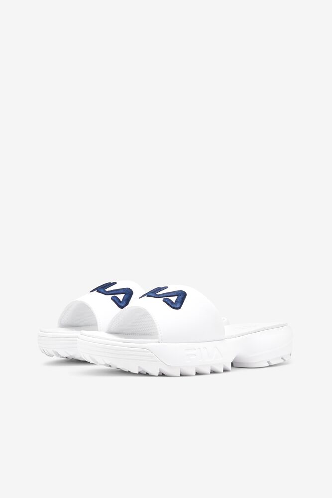 Fila Disruptor Bold Slide Slide Sandals Blancas Azul Marino Rojas | IXCT47620