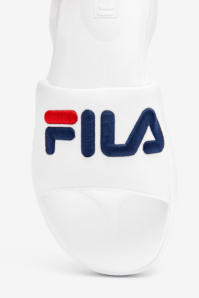 Fila Disruptor Bold Slide Slide Sandals Blancas Azul Marino Rojas | IXCT47620