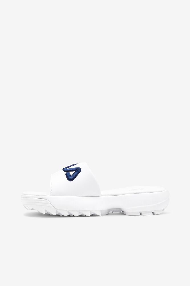 Fila Disruptor Bold Slide Slide Sandals Blancas Azul Marino Rojas | IXCT47620