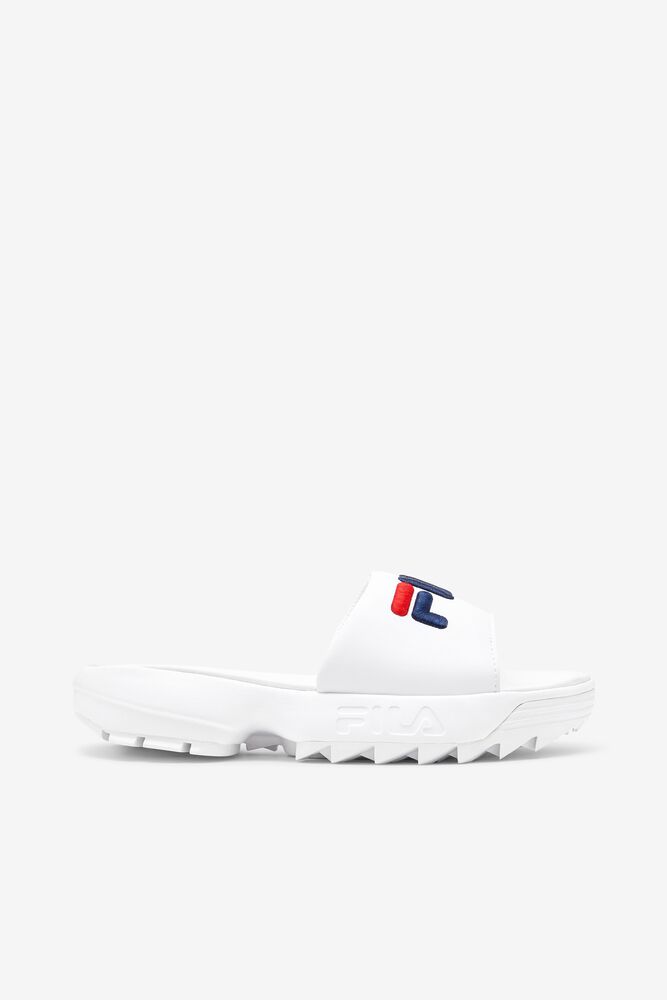 Fila Disruptor Bold Slide Slide Sandals Blancas Azul Marino Rojas | YOMK06598