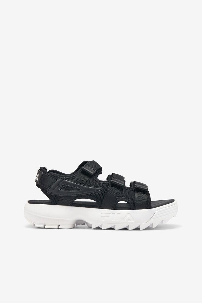 Fila Disruptor Sandal Slide Sandals Negras Negras Blancas | AWZG70235