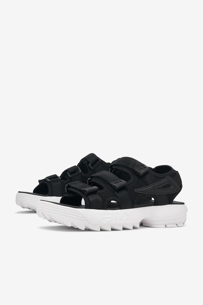 Fila Disruptor Sandal Slide Sandals Negras Negras Blancas | KUNB81769