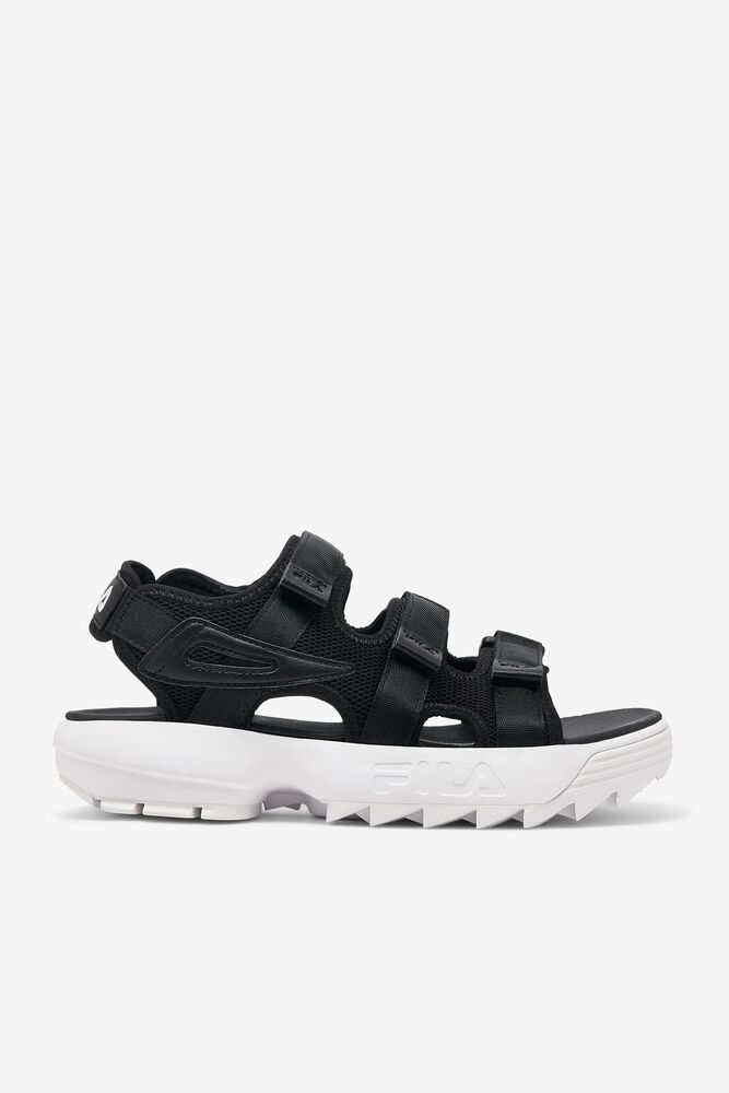 Fila Disruptor Sandal Slide Sandals Negras Negras Blancas | KUNB81769