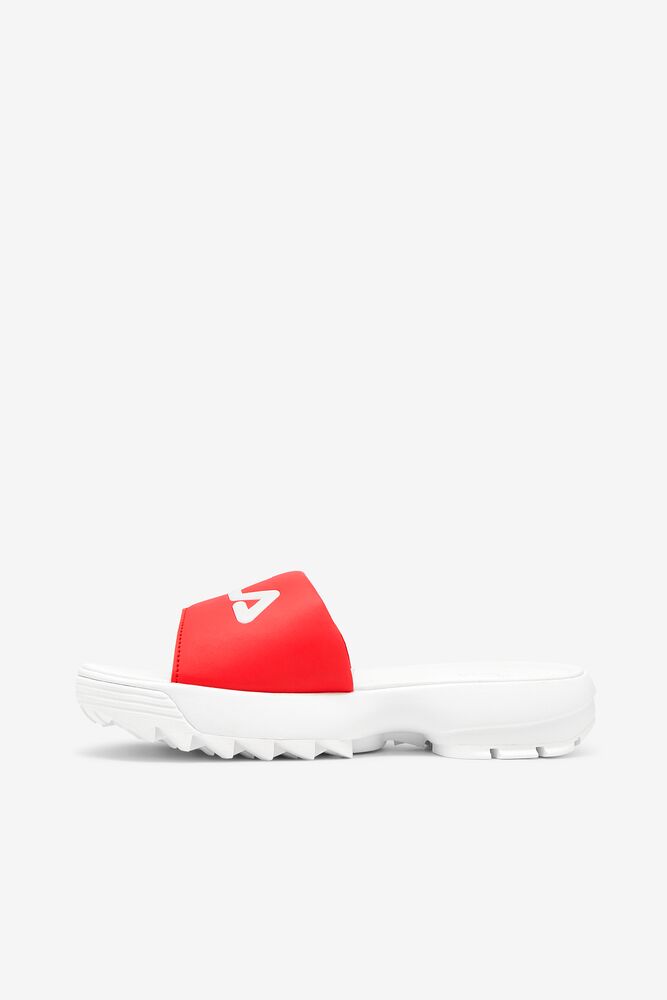 Fila Disruptor Slide Slide Sandals Blancas Rojas Blancas | PGNJ85604