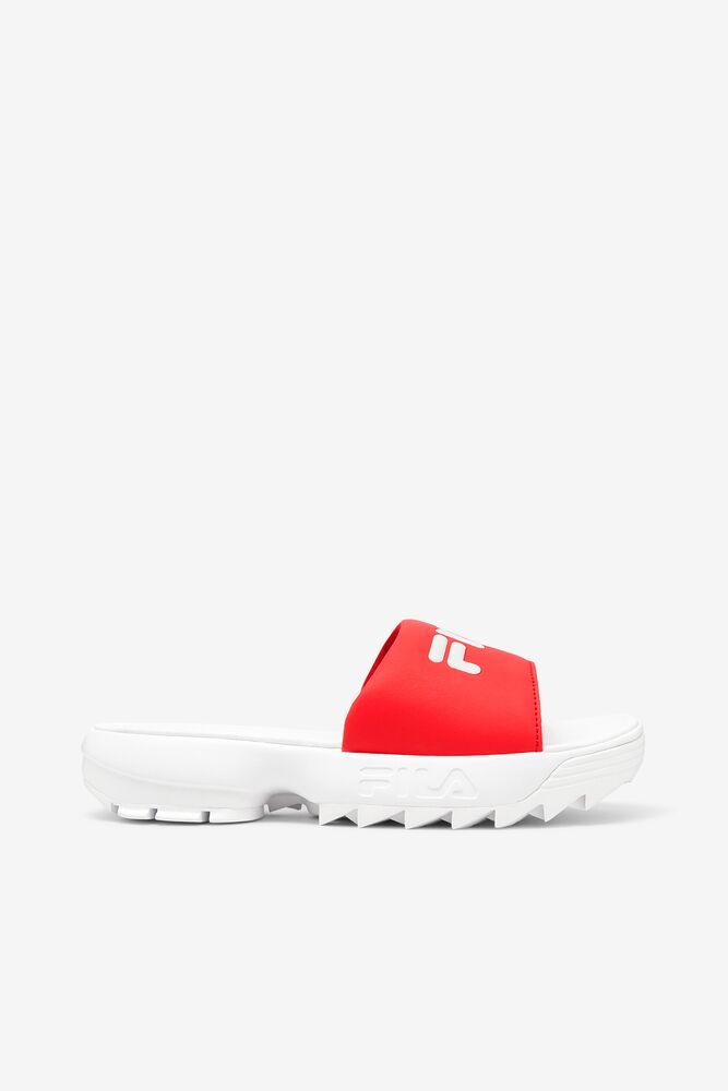 Fila Disruptor Slide Slide Sandals Blancas Rojas Blancas | PGNJ85604